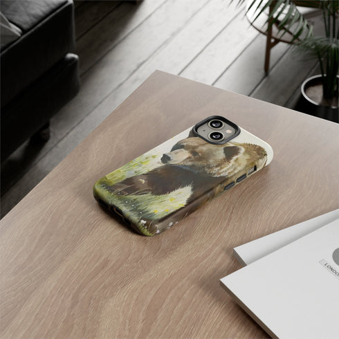 Grizzly Bear in a Field - Impact Resistant Phone Case